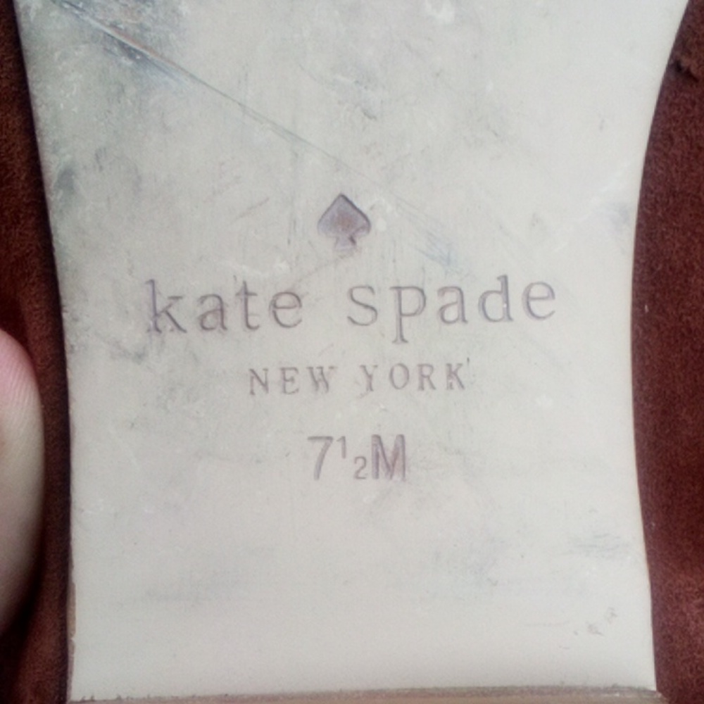 Kate Spade brown suede loafers with gold accented bow-7.5 - Picture 4 of 7